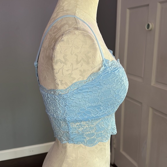Love For Humanity Blue Lace Crop Top - Picture 2 of 8